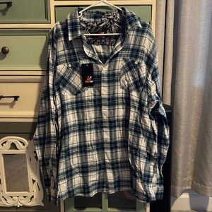 Men's Blue Plaid Shirt Amplify XXL